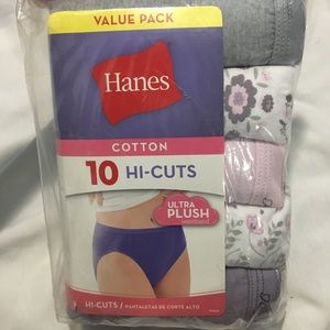 Hanes 10-Pack Size 7 Hi-Cut Cotton Panties